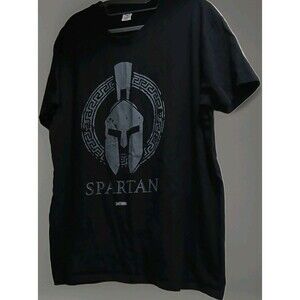 Spartan Warrior T-Shirt 2XL Black Greek Helmet Made in Greece Gladiator Gym